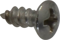 Value Collection - #6 Oval Head Phillips Sheet Metal Screw - Stainless Steel, 3/8" OAL, Grade 18-8 - Americas Industrial Supply