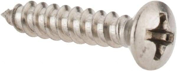 Value Collection - #6 Oval Head Phillips Sheet Metal Screw - Stainless Steel, 3/4" OAL, Grade 18-8 - Americas Industrial Supply