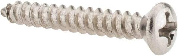 Value Collection - #6 Oval Head Phillips Sheet Metal Screw - Stainless Steel, 1" OAL, Grade 18-8 - Americas Industrial Supply