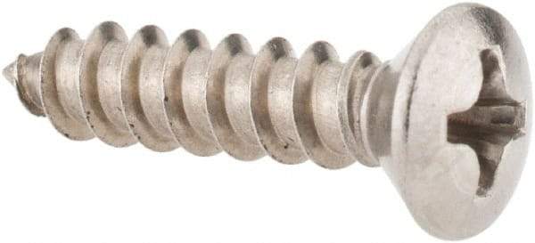 Value Collection - #8 Oval Head Phillips Sheet Metal Screw - Stainless Steel, 3/4" OAL, Grade 18-8 - Americas Industrial Supply