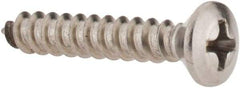Value Collection - #8 Oval Head Phillips Sheet Metal Screw - Stainless Steel, 1" OAL, Grade 18-8 - Americas Industrial Supply