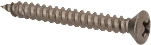 Value Collection - #8 Oval Head Phillips Sheet Metal Screw - Stainless Steel, 1-1/2" OAL, Grade 18-8 - Americas Industrial Supply