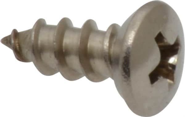 Value Collection - #10 Oval Head Phillips Sheet Metal Screw - Stainless Steel, 1/2" OAL, Grade 18-8 - Americas Industrial Supply