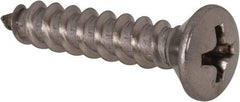 Value Collection - #10 Oval Head Phillips Sheet Metal Screw - Stainless Steel, 1" OAL, Grade 18-8 - Americas Industrial Supply