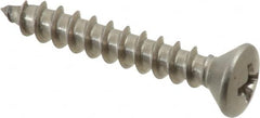 Value Collection - #10 Oval Head Phillips Sheet Metal Screw - Stainless Steel, 1-1/4" OAL, Grade 18-8 - Americas Industrial Supply