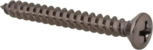 Value Collection - #10 Oval Head Phillips Sheet Metal Screw - Stainless Steel, 1-3/4" OAL, Grade 18-8 - Americas Industrial Supply