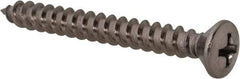 Value Collection - #10 Oval Head Phillips Sheet Metal Screw - Stainless Steel, 1-3/4" OAL, Grade 18-8 - Americas Industrial Supply