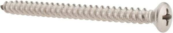 Value Collection - #10 Oval Head Phillips Sheet Metal Screw - Stainless Steel, 2-1/2" OAL, Grade 18-8 - Americas Industrial Supply
