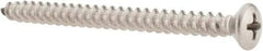 Value Collection - #10 Oval Head Phillips Sheet Metal Screw - Stainless Steel, 2-1/2" OAL, Grade 18-8 - Americas Industrial Supply