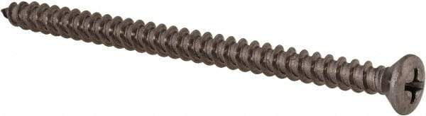 Value Collection - #10 Oval Head Phillips Sheet Metal Screw - Stainless Steel, 3" OAL, Grade 18-8 - Americas Industrial Supply