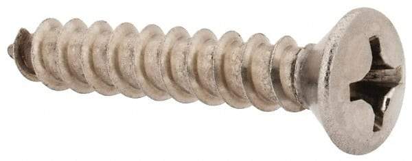 Value Collection - #12 Oval Head Phillips Sheet Metal Screw - Stainless Steel, 1-1/4" OAL, Grade 18-8 - Americas Industrial Supply