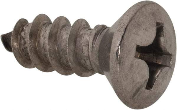 Value Collection - #14 Oval Head Phillips Sheet Metal Screw - Stainless Steel, 3/4" OAL, Grade 18-8 - Americas Industrial Supply