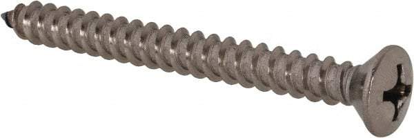 Value Collection - #14 Oval Head Phillips Sheet Metal Screw - Stainless Steel, 2-1/2" OAL, Grade 18-8 - Americas Industrial Supply