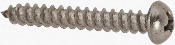 Value Collection - #6 Round Head Phillips Sheet Metal Screw - Stainless Steel, 1" Length Under Head, Grade 18-8 - Americas Industrial Supply
