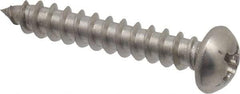 Value Collection - #8 Round Head Phillips Sheet Metal Screw - Stainless Steel, 1" Length Under Head, Grade 18-8 - Americas Industrial Supply