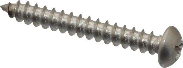 Value Collection - #8 Round Head Phillips Sheet Metal Screw - Stainless Steel, 1-1/4" Length Under Head, Grade 18-8 - Americas Industrial Supply