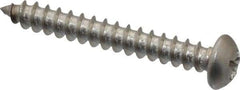 Value Collection - #8 Round Head Phillips Sheet Metal Screw - Stainless Steel, 1-1/4" Length Under Head, Grade 18-8 - Americas Industrial Supply