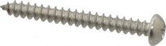 Value Collection - #8 Round Head Phillips Sheet Metal Screw - Stainless Steel, 1-1/2" Length Under Head, Grade 18-8 - Americas Industrial Supply