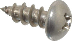 Value Collection - #10 Round Head Phillips Sheet Metal Screw - Stainless Steel, 1/2" Length Under Head, Grade 18-8 - Americas Industrial Supply