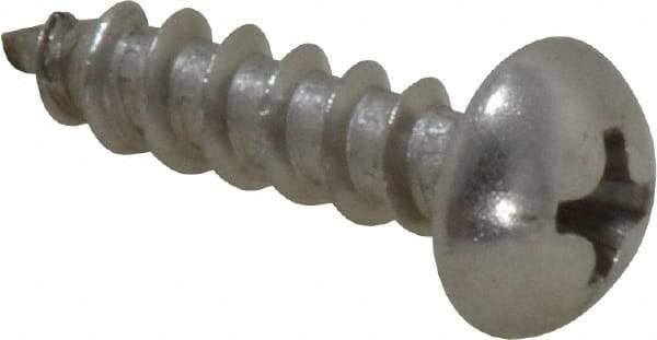 Value Collection - #10 Round Head Phillips Sheet Metal Screw - Stainless Steel, 3/4" Length Under Head, Grade 18-8 - Americas Industrial Supply