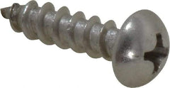 Value Collection - #10 Round Head Phillips Sheet Metal Screw - Stainless Steel, 3/4" Length Under Head, Grade 18-8 - Americas Industrial Supply