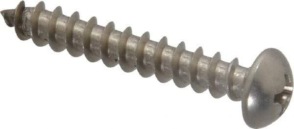 Value Collection - #10 Round Head Phillips Sheet Metal Screw - Stainless Steel, 1-1/4" Length Under Head, Grade 18-8 - Americas Industrial Supply