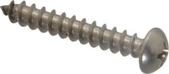 Value Collection - #10 Round Head Phillips Sheet Metal Screw - Stainless Steel, 1-1/4" Length Under Head, Grade 18-8 - Americas Industrial Supply