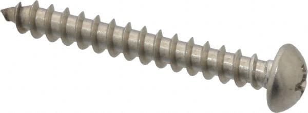 Value Collection - #10 Round Head Phillips Sheet Metal Screw - Stainless Steel, 1-1/2" Length Under Head, Grade 18-8 - Americas Industrial Supply