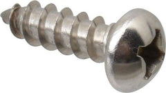 Value Collection - #12 Round Head Phillips Sheet Metal Screw - Stainless Steel, 3/4" Length Under Head, Grade 18-8 - Americas Industrial Supply