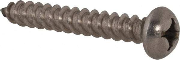 Value Collection - #12 Round Head Phillips Sheet Metal Screw - Stainless Steel, 1-1/2" Length Under Head, Grade 18-8 - Americas Industrial Supply