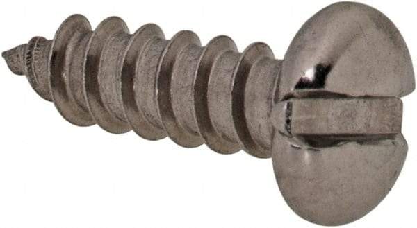 Value Collection - #4 Pan Head Slotted Sheet Metal Screw - Stainless Steel, 3/8" Length Under Head, Grade 18-8 - Americas Industrial Supply