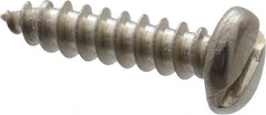 Value Collection - #4 Pan Head Slotted Sheet Metal Screw - Stainless Steel, 1/2" Length Under Head, Grade 18-8 - Americas Industrial Supply
