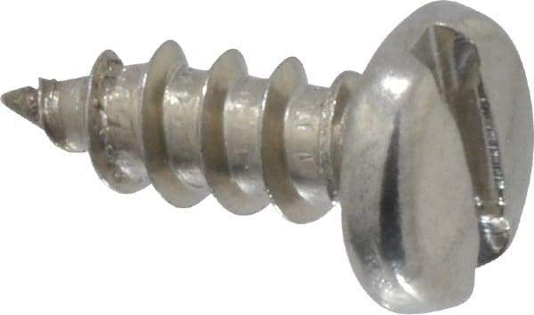 Value Collection - #6 Pan Head Slotted Sheet Metal Screw - Stainless Steel, 3/8" Length Under Head, Grade 18-8 - Americas Industrial Supply