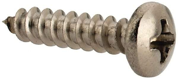 Value Collection - #6 Pan Head Slotted Sheet Metal Screw - Stainless Steel, 5/8" Length Under Head, Grade 18-8 - Americas Industrial Supply
