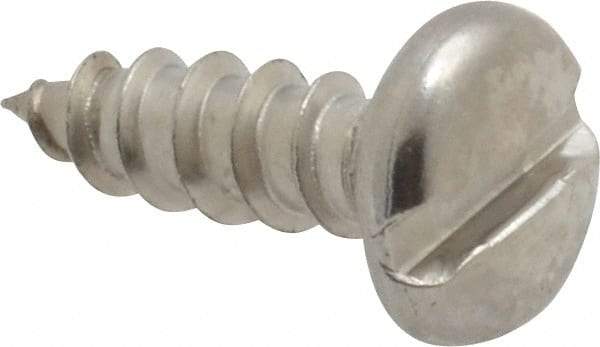 Value Collection - #8 Pan Head Slotted Sheet Metal Screw - Stainless Steel, 1/2" Length Under Head, Grade 18-8 - Americas Industrial Supply