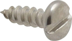 Value Collection - #8 Pan Head Slotted Sheet Metal Screw - Stainless Steel, 1/2" Length Under Head, Grade 18-8 - Americas Industrial Supply