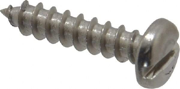Value Collection - #8 Pan Head Slotted Sheet Metal Screw - Stainless Steel, 3/4" Length Under Head, Grade 18-8 - Americas Industrial Supply