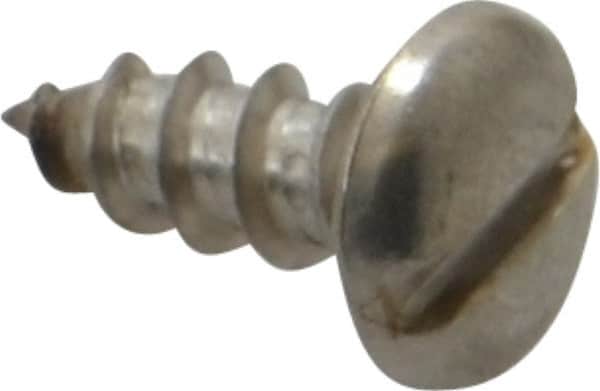Value Collection - #10 Pan Head Slotted Sheet Metal Screw - Stainless Steel, 1/2" Length Under Head, Grade 18-8 - Americas Industrial Supply