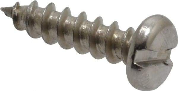 Value Collection - #10 Pan Head Slotted Sheet Metal Screw - Stainless Steel, 3/4" Length Under Head, Grade 18-8 - Americas Industrial Supply