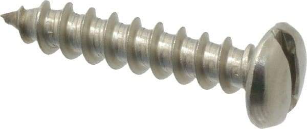 Value Collection - #10 Pan Head Slotted Sheet Metal Screw - Stainless Steel, 1" Length Under Head, Grade 18-8 - Americas Industrial Supply