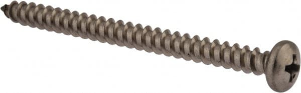 Value Collection - #10 Pan Head Phillips Sheet Metal Screw - Stainless Steel, 2-1/2" Length Under Head, Grade 18-8 - Americas Industrial Supply