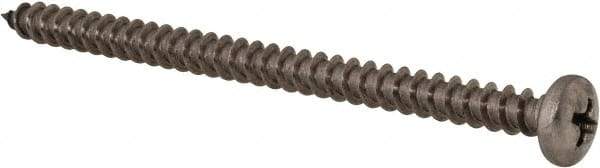 Value Collection - #10 Pan Head Phillips Sheet Metal Screw - Stainless Steel, 3" Length Under Head, Grade 18-8 - Americas Industrial Supply
