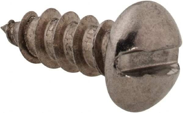 Value Collection - #6 Round Head Slotted Sheet Metal Screw - Stainless Steel, 3/8" Length Under Head, Grade 18-8 - Americas Industrial Supply