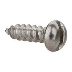Value Collection - #6 Round Head Slotted Sheet Metal Screw - Stainless Steel, 1/2" Length Under Head, Grade 18-8 - Americas Industrial Supply