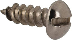 Value Collection - #8 Round Head Slotted Sheet Metal Screw - Stainless Steel, 1/2" Length Under Head, Grade 18-8 - Americas Industrial Supply