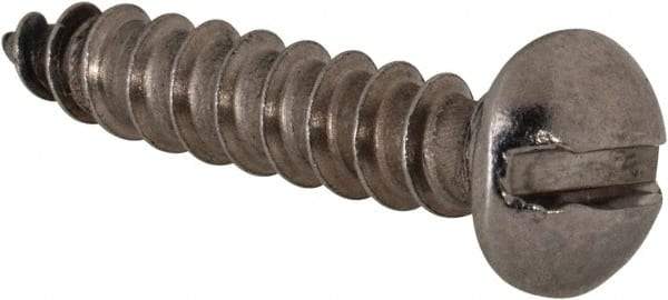 Value Collection - #8 Round Head Slotted Sheet Metal Screw - Stainless Steel, 3/4" Length Under Head, Grade 18-8 - Americas Industrial Supply