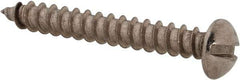 Value Collection - #8 Round Head Slotted Sheet Metal Screw - Stainless Steel, 1-1/4" Length Under Head, Grade 18-8 - Americas Industrial Supply