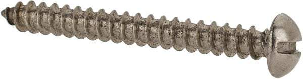 Value Collection - #8 Round Head Slotted Sheet Metal Screw - Stainless Steel, 1-1/2" Length Under Head, Grade 18-8 - Americas Industrial Supply