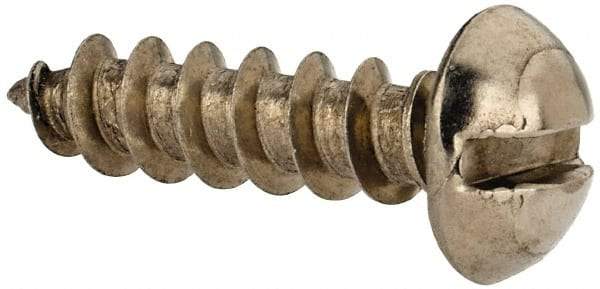 Value Collection - #10 Round Head Slotted Sheet Metal Screw - Stainless Steel, 3/4" Length Under Head, Grade 18-8 - Americas Industrial Supply