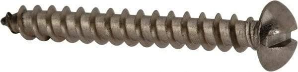 Value Collection - #10 Round Head Slotted Sheet Metal Screw - Stainless Steel, 1-1/2" Length Under Head, Grade 18-8 - Americas Industrial Supply